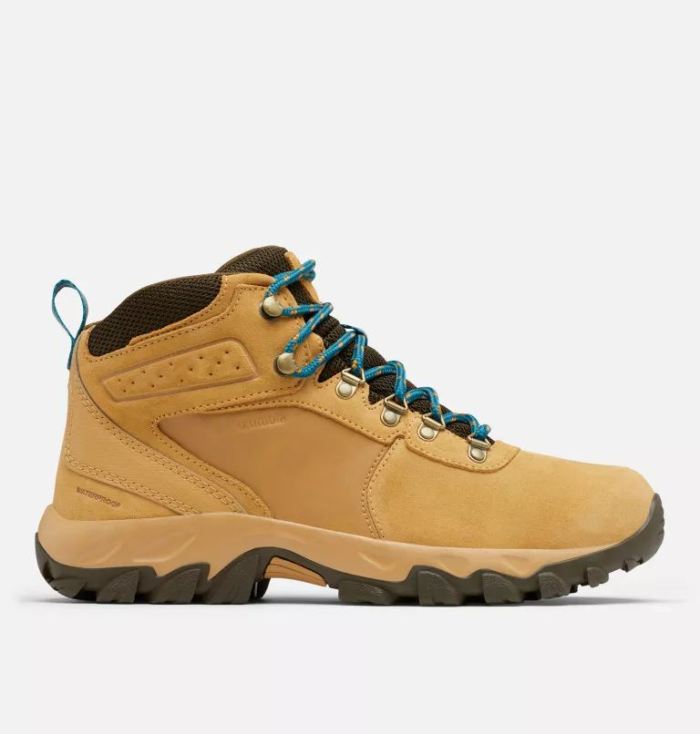 Columbia Men's Newton Ridge Plus II Suede Waterproof Hiking Boot-Wide-Curry, Aegean Blue | Canada Outlet