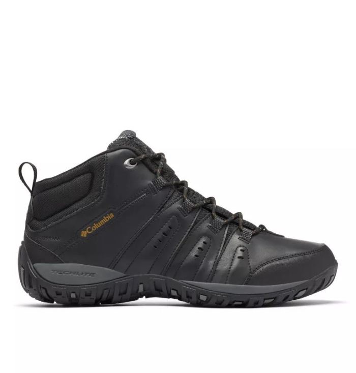 Columbia Men's Woodburn II Waterproof Omni-Heat Shoe-Black, Goldenrod | Canada Outlet