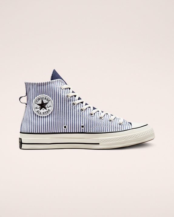 Converse | Women's Chuck 70 Hickory Stripe High Top Washed Indigo