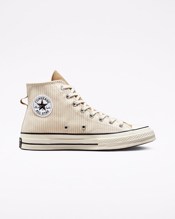 Converse | Men's Chuck 70 Hickory Stripe High Top Desert Sand