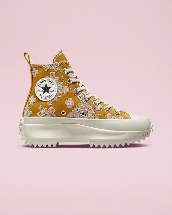 Converse | Women's Run Star Hike Festival Broderie High Top Goldtone