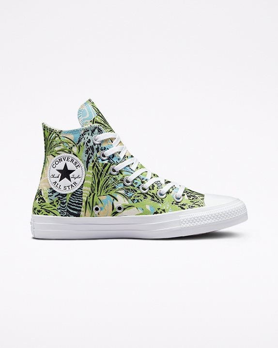 Converse | Women's Chuck Taylor All Star Tropical Print High Top Lime Rave