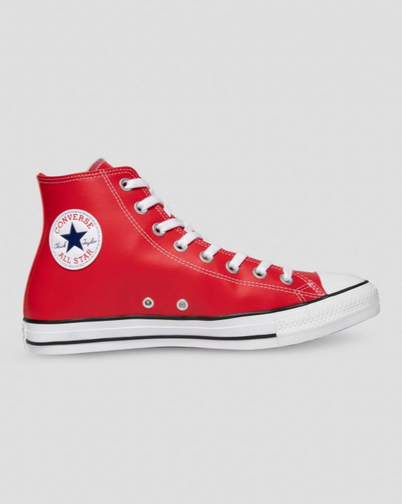 Converse | Men's Chuck Taylor All Star Faux Leather High Top Red