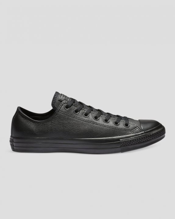 Converse | Men's Chuck Taylor All Star Leather Low Top Black Mono