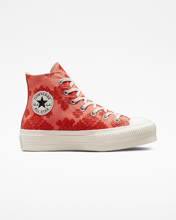 Converse | Women's Chuck Taylor All Star Lift Festival Broderie High Top Bright Madder