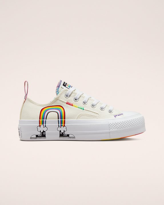 Converse | Women's Chuck Taylor All Star Pride Lift Low Top Egret