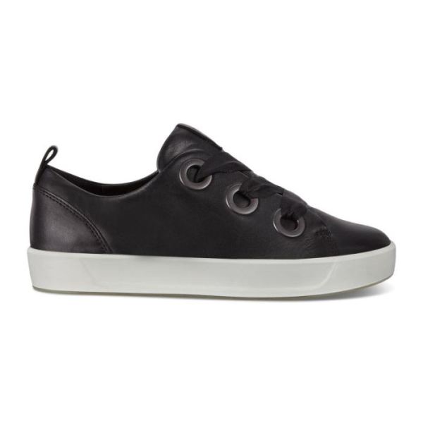 ECCO SHOES CANADA | SOFT 8 WOMEN'S 3-EYELET SNEAKERS-BLACK - Click Image to Close