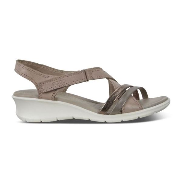 ECCO SHOES CANADA | WOMEN'S FELICIA SANDAL-STONE METALLIC/MOON ROCK