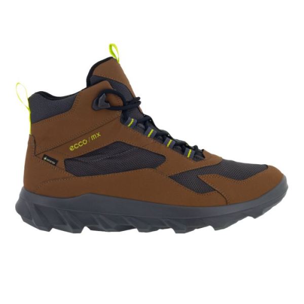 ECCO SHOES CANADA | MX MEN'S MID BOOT GTX-CAMEL/SLATE - Click Image to Close