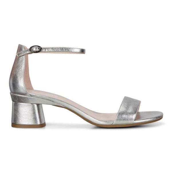 ECCO SHOES CANADA | ELEVATE 45 BLOCK HEEL STRAPPY WOMEN'S SANDALS-ALUSILVER