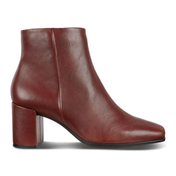 ECCO SHOES CANADA | SHAPE 60 WOMEN'S SQUARED ZIPPERED BOOT-COGNAC