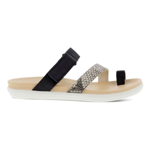 ECCO SHOES CANADA | SIMPIL SANDAL FLAT WOMEN'S TOE-LOOP SANDAL-BLACK/LIMESTONEBLACK/BLACK