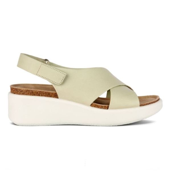 ECCO SHOES CANADA | FLOWT WEDGE CORK WOMEN'S SANDAL-MATCHA - Click Image to Close