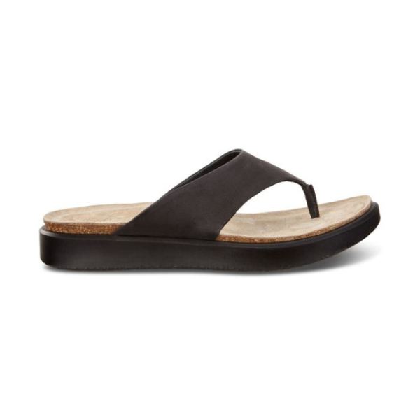 ECCO SHOES CANADA | CORKSPHERE WOMEN'S THONG SANDAL-BLACK - Click Image to Close