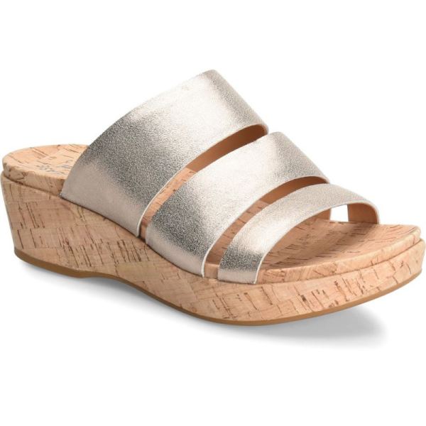 Korkease | Menzie - Soft Gold Metallic Korkease Womens Sandals - Click Image to Close