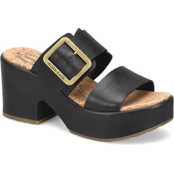 Korkease | Taige - Black With Leather Wrap Korkease Womens Sandals - Click Image to Close