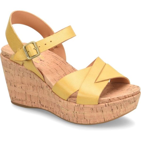 Korkease | Ava 2.0 - Yellow Ocra Korkease Womens Sandals - Click Image to Close