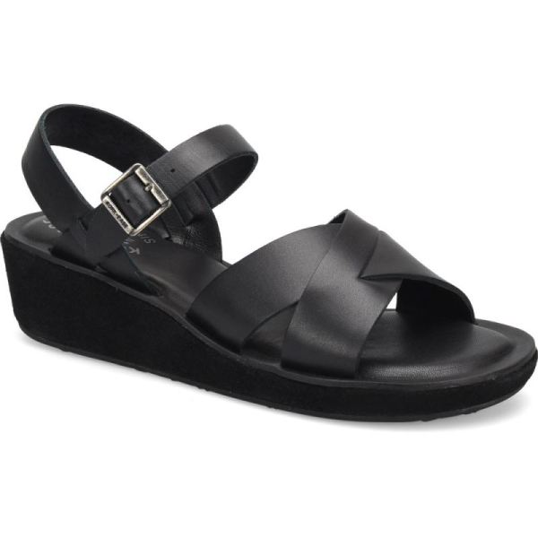 Korkease | Myrna Classic - Black Vachetta Leather Korkease Womens Sandals - Click Image to Close