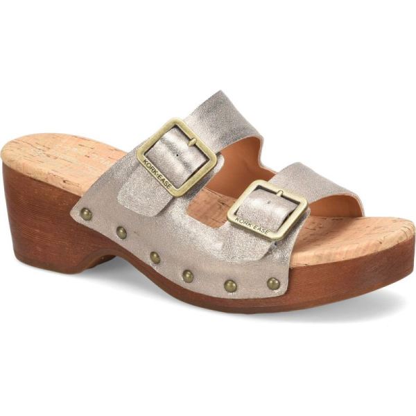 Korkease | Saffron - Soft Gold Metallic Korkease Womens Wedges