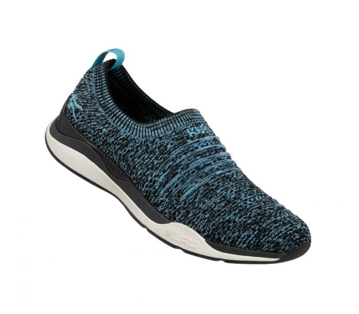 KURU WOMEN'S STRIDE-Jet Black-White-Calypso Blue