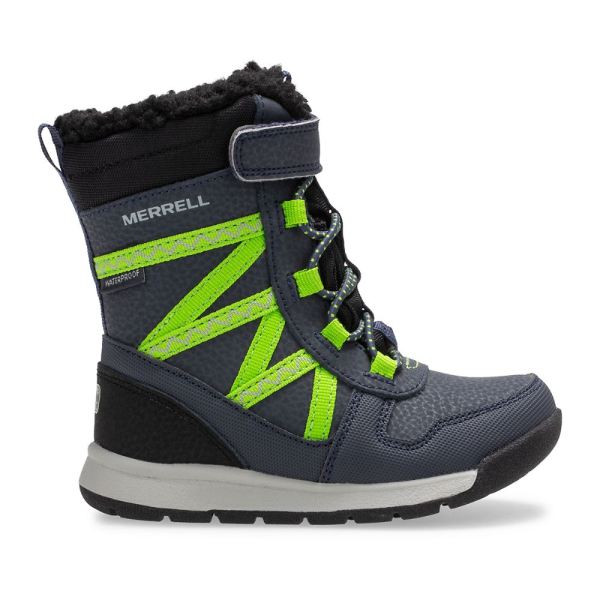 Merrell Canada Snow Crush 2.0 Waterproof Jr. Boot-Navy/Lime - Click Image to Close