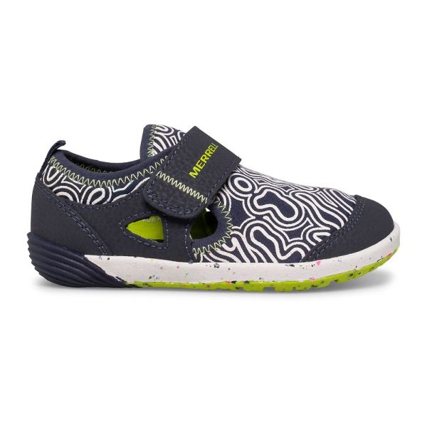 Merrell Canada Bare Steps® H2O Chroma Sneaker-Navy/Lime - Click Image to Close