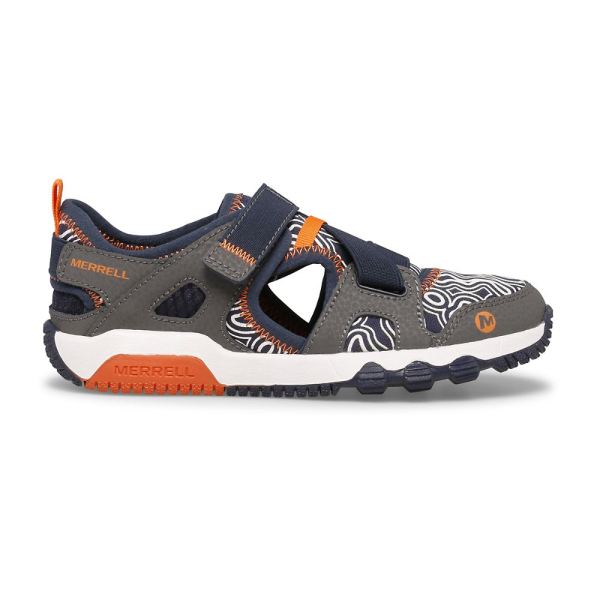 Merrell Canada Hydro Free Roam Chroma Monarch Sandal-Grey/Navy - Click Image to Close