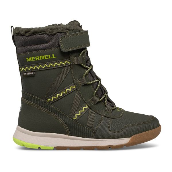 Merrell Canada Snow Crush 2.0 Waterproof Boot-Olive/Lime - Click Image to Close