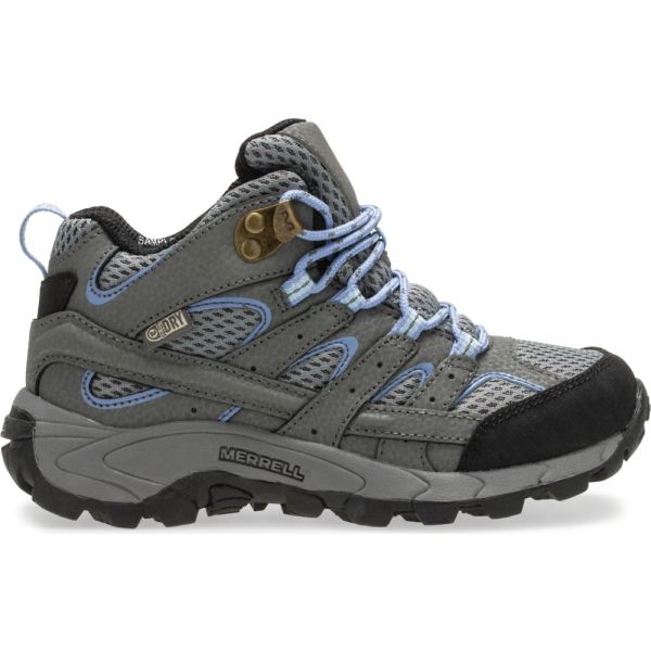 Merrell Canada Moab 2 Mid Waterproof Boot-Grey/Periwinkle - Click Image to Close