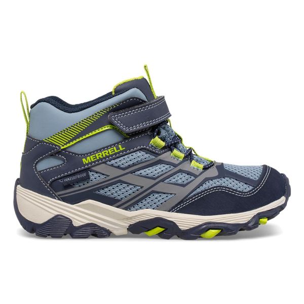 Merrell Canada Moab FST Mid A/C Waterproof Boot-Navy/China Blue - Click Image to Close