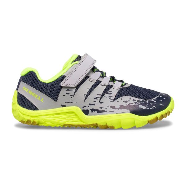 Merrell Canada Trail Glove 5 A/C Shoe-Grey/Navy/Citron - Click Image to Close