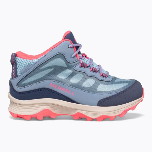 Merrell Canada Moab Speed Mid Waterproof-Dusty Blue/Coral - Click Image to Close