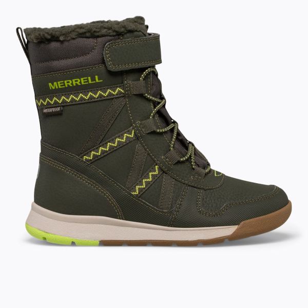 Merrell Canada Snow Crush 2.0 Waterproof Boot-Olive/Lime - Click Image to Close