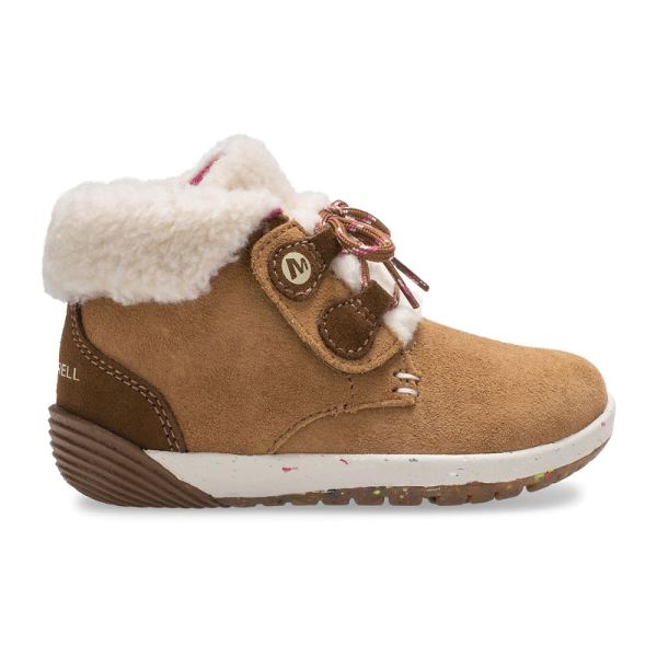 Merrell Canada Bare Steps® Cocoa Jr. Boot-Chestnut Suede - Click Image to Close