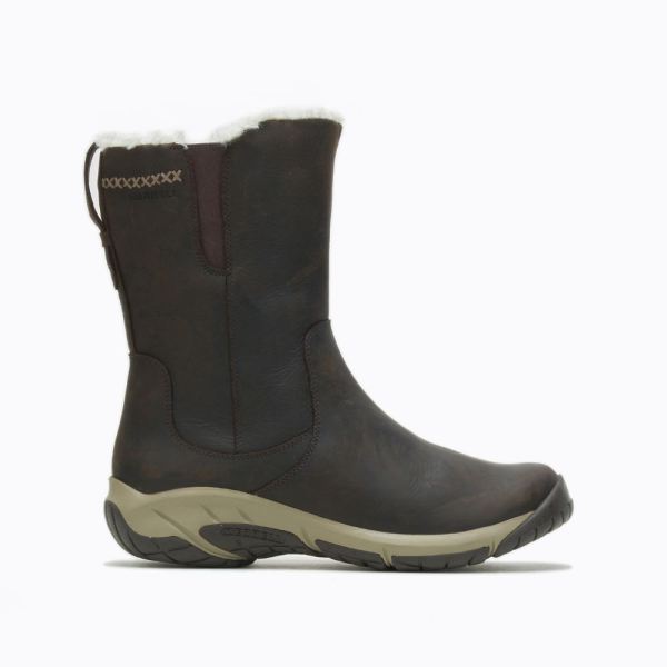 Merrell Canada Encore 4 Tall Zip Polar Waterproof Wide Width-Espresso