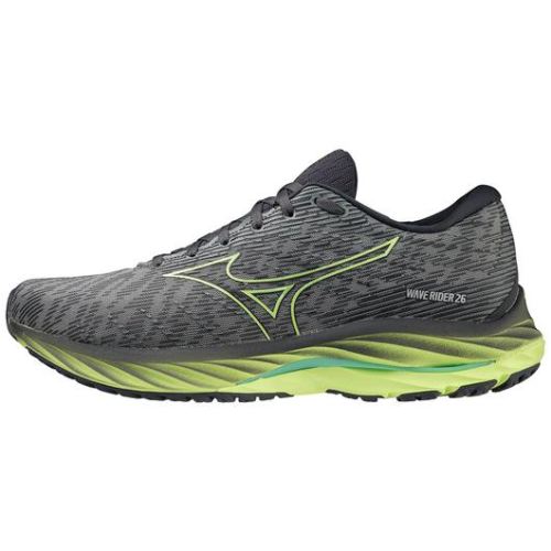 MIZUNO MEN'S WAVE RIDER 26 RUNNING SHOE-ULTIMATE GREY-NEO LIME (UG4M) | CANADA OUTLET