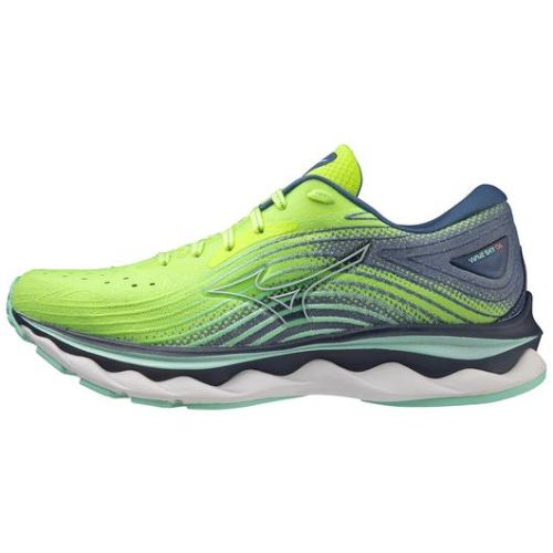 MIZUNO WOMEN'S WAVE SKY 6 RUNNING SHOE-NEO LIME-ANCIENT WATER (4MAW) | CANADA OUTLET