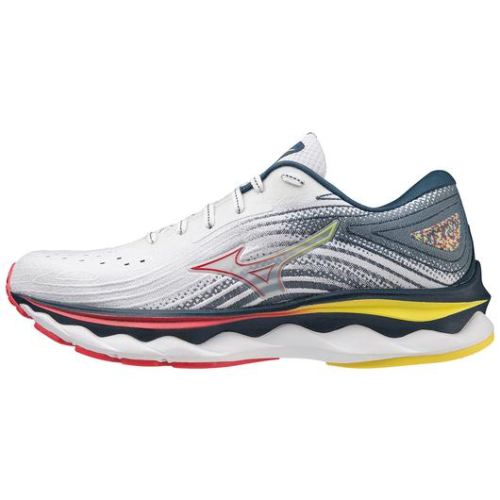 MIZUNO WOMEN'S WAVE SKY 6 RUNNING SHOE-WHITE-HIBISCUS (002M) | CANADA OUTLET