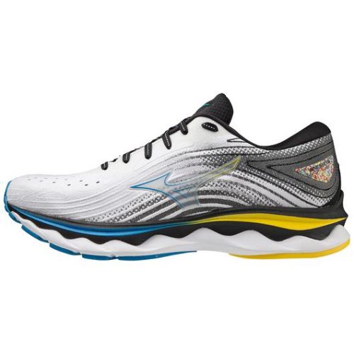 MIZUNO MEN'S WAVE SKY 6 RUNNING SHOE-WHITE-CYBER YELLOW (0034) | CANADA OUTLET