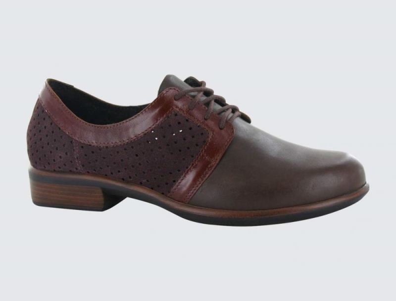 Naot | Buran-Perf. Burg Suede / Toffee Brown Lthr / Luggage Brown Lthr / Glass Silver / Violet Nubuck