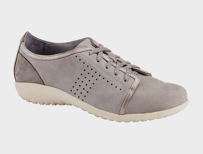 Naot | Avena-Light Gray Nubuck / Silver Threads Lthr / Smoke Gray Nubuck