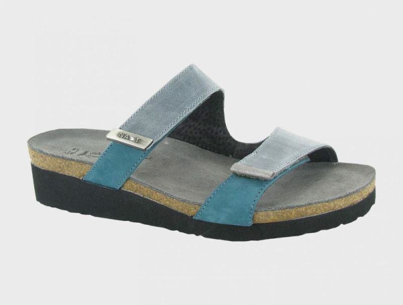 Naot | Jacey-Vintage Slate / Teal Nubuck / Silver Threads - Click Image to Close