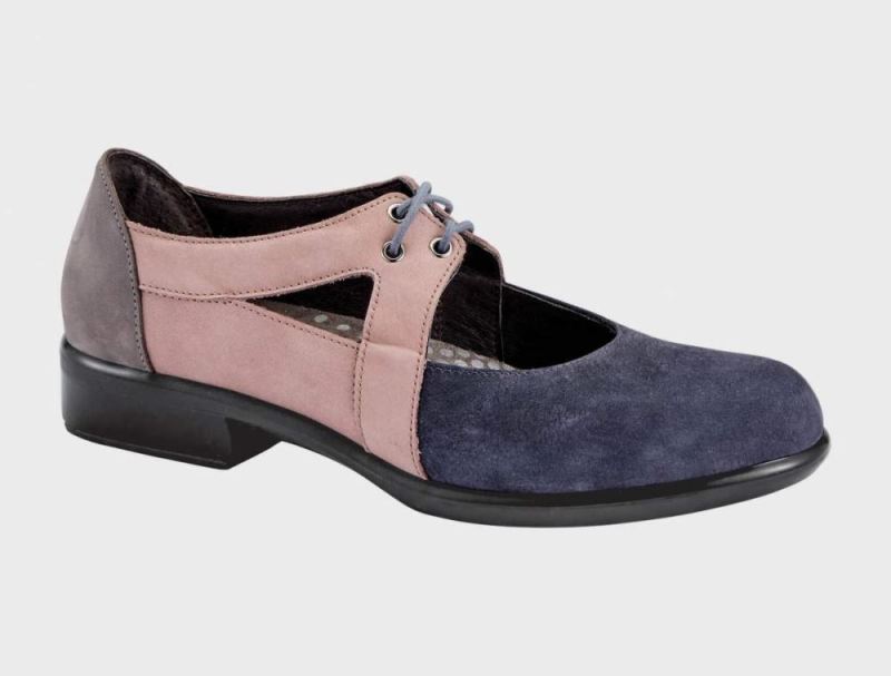 Naot | Alisio-Navy Velvet Nubuck / Mauve Nubuck / Smoke Gray Nubuck - Click Image to Close