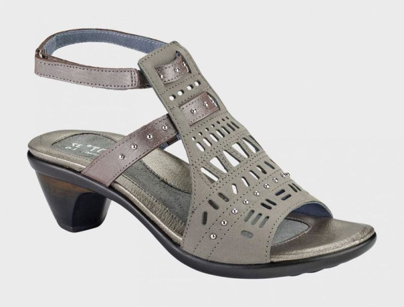 Naot | Vogue-Light Gray Nubuck / Silver Threads - Click Image to Close