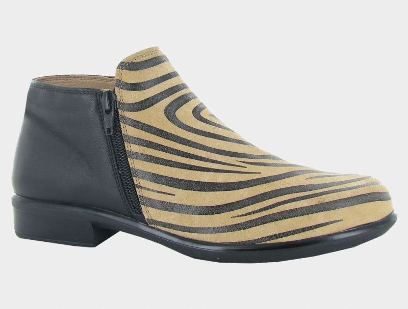 Naot | Helm-Tan Zebra Suede / Soft Black Lthr - Click Image to Close