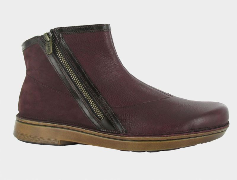 Naot | Spello-Soft Bordeaux Lthr / Walnut Lthr / Violet Nubuck - Click Image to Close