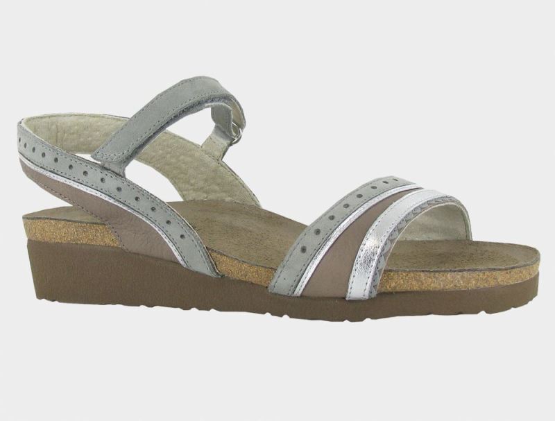 Naot | Beverly-Soft Stone Lthr / Gray Nubuck / Soft Silver Lthr