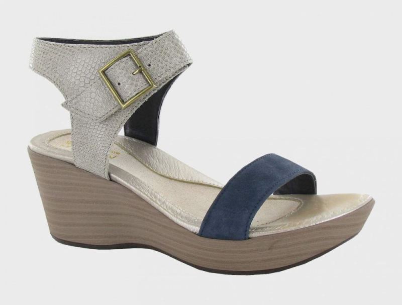 Naot | Caprice-Beige Lizard Lthr / Navy Velvet Nubuck - Click Image to Close