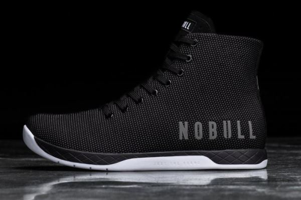 NOBULL MEN'S SHOES HIGH-TOP BLACK AND WHITE TRAINER | STYLISH OUTLET