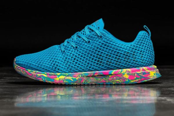 NOBULL MEN'S SHOES NEON BLUE SWIRL MESH RUNNER | STYLISH OUTLET - Click Image to Close